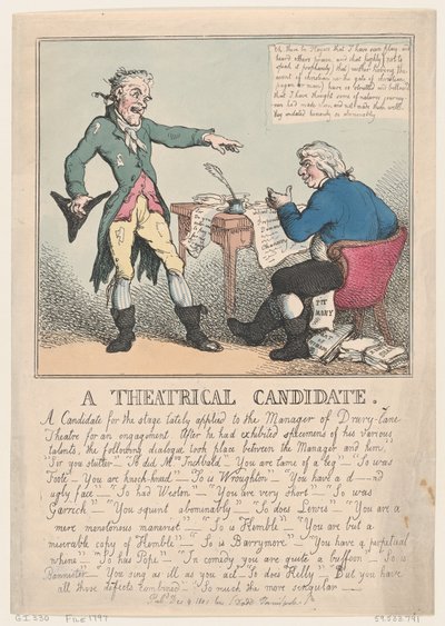Ein Theatralischer Kandidat, 1797 von Thomas Rowlandson