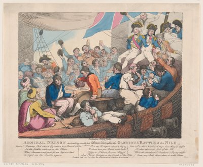 Admiral Nelson erholt sich mit seinen tapferen Seeleuten nach der glorreichen Schlacht von Thomas Rowlandson