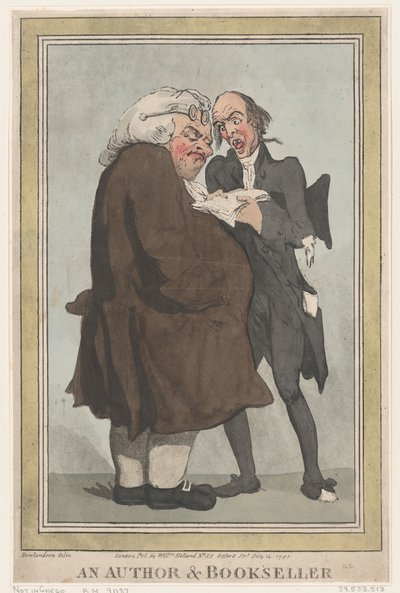 Ein Autor und Buchhändler von Thomas Rowlandson
