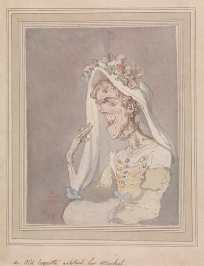 Eine alte Kokette hat ihren Markt überdauert von Thomas Rowlandson