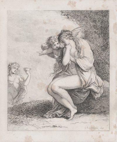 Ariadne auf Naxos von Bacchus angesprochen, um 1790 von Thomas Rowlandson