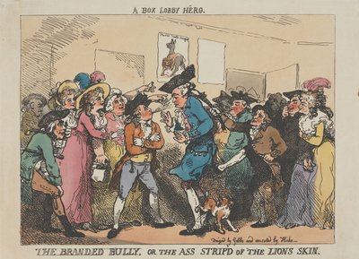 Box-Lobby-Held, Der gebrandmarkte Tyrann oder der Esel, dem die Löwenhaut abgezogen wurde von Thomas Rowlandson