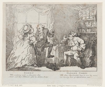 Bozzy und Madame Piozzi Frontispiz, Bozzy und Piozzi von Peter Pindar, 1780-86 von Thomas Rowlandson