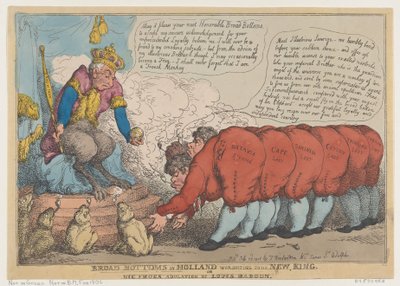 Breite Böden in Holland verehren ihren neuen König, 23. Juli 1806 von Thomas Rowlandson