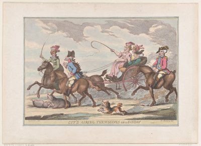 Bürger lüften sich an einem Sonntag, 1799 von Thomas Rowlandson