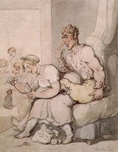 Die Socke stopfen von Thomas Rowlandson