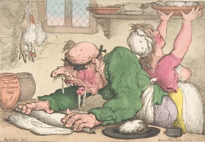 Abendessen auf die ordentlichste Weise zubereitet, Oktober 1811 von Thomas Rowlandson