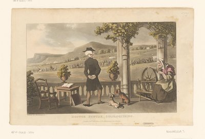Doktor Syntax schaut auf eine Prozession in der Landschaft von Thomas Rowlandson
