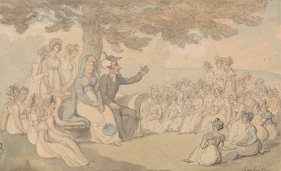 Dr. Syntax besucht eine Mädchenschule von Thomas Rowlandson