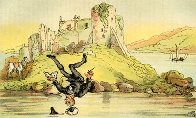 Dr. Syntax stürzt ins Wasser von Thomas Rowlandson