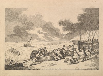 Einschiffung von Brighthelmstone nach Dieppe, aus Imitationen moderner Zeichnungen, 1787 von Thomas Rowlandson