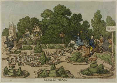 Wütender Vikar, aus Miseries of Human Life von Thomas Rowlandson