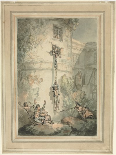 Flucht französischer Gefangener von Thomas Rowlandson