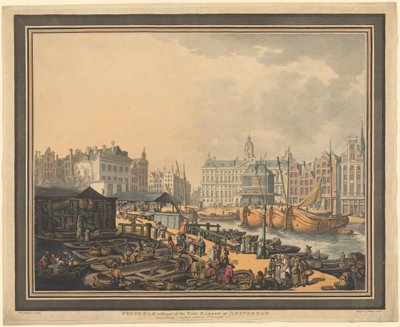 Feyge Dam, mit einem Teil des Fischmarktes in Amsterdam von Thomas Rowlandson