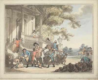 Fuchsjagd [Satz von sechs]: 5. Die Rückkehr von Thomas Rowlandson