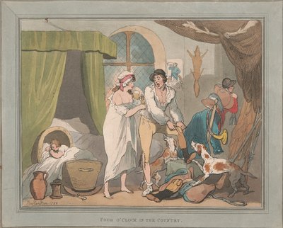 Fuchsjagd [ein Paar]: 1. Vier Uhr auf dem Land von Thomas Rowlandson