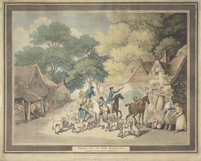 Fuchsjagd [Satz von vier]: 1. Morgens hinausgehen. Szene in der Nähe des Windsor Forest von Thomas Rowlandson