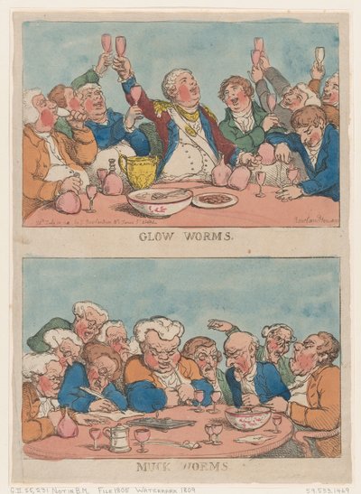 Glühwürmchen, Mistwürmer, 1812 von Thomas Rowlandson