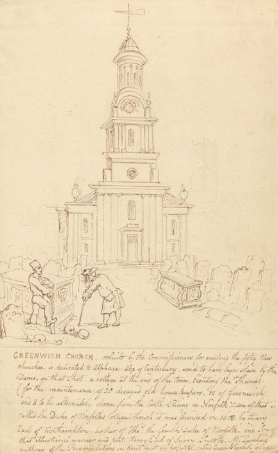 Greenwich-Kirche von Thomas Rowlandson
