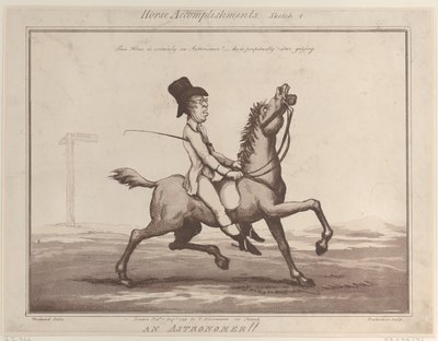 Pferdeleistungen, Skizze 1: Ein Astronom!!, 1. August 1799 von Thomas Rowlandson