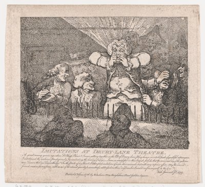 Nachahmungen im Drury-Lane-Theater, malerische Schönheiten von Boswell, Teil der Zweite..., 20. Juni 1786 von Thomas Rowlandson