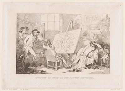 Störung im Atelier oder Der gestörte Maler von Thomas Rowlandson