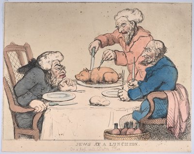 Juden bei einem Mittagessen, 1794 von Thomas Rowlandson