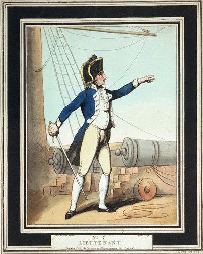 Leutnant, Royal Navy Midshipman im 18. Jahrhundert von Thomas Rowlandson