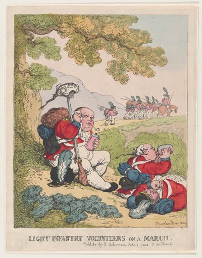 Leichte Infanterie-Freiwillige auf einem Marsch, 8. Juni 1804 von Thomas Rowlandson