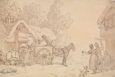 Säcke in einen Wagen laden von Thomas Rowlandson