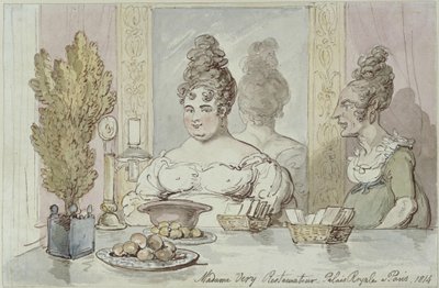 Madame Véry Restaurateur. Palais Royal in Paris von Thomas Rowlandson