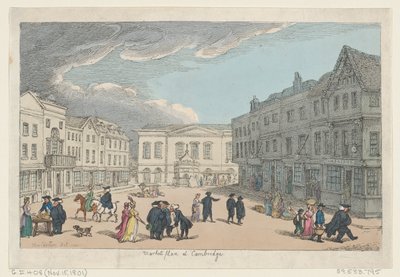 Marktplatz in Cambridge, 15. November 1801 von Thomas Rowlandson