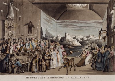 Mr. Bullocks Ausstellung der Lappen im Egyptian Hall, Piccadilly, 1822 von Thomas Rowlandson