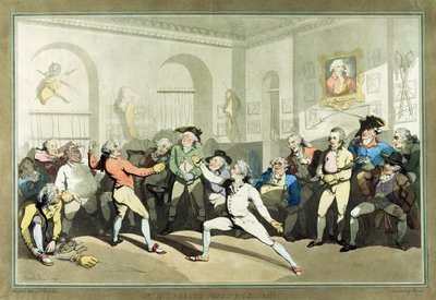 Mr H Angelos Fechtakademie, graviert von Charles Rosenberg, 1791 von Thomas Rowlandson