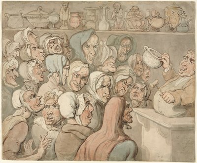 Alte Jungfern bei einem Kuriositätenverkauf von Thomas Rowlandson