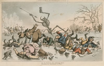 Auf dünnem Eis, der surrende Schlittschuh, wird zum Instrument des Schicksals von Thomas Rowlandson