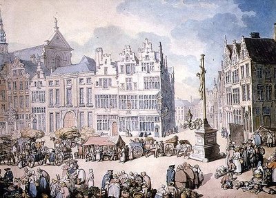 Place de Mer, Antwerpen von Thomas Rowlandson