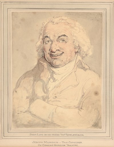 Porträt von Joseph Munden, Brustlänge, in einem bufffarbenen Mantel von Thomas Rowlandson