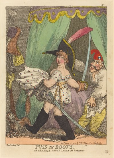 Der gestiefelte Kater, oder General Junot überrascht von Thomas Rowlandson