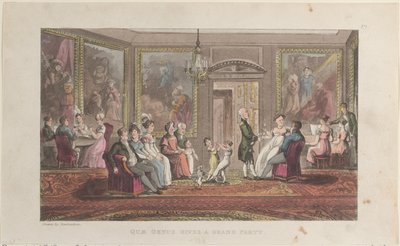 Quae Genus gibt eine große Party, aus Die Geschichte von Johnny Quae Genus, Februar 1, 1822 von Thomas Rowlandson