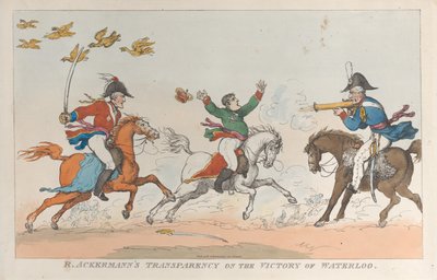 R. Ackermanns Transparenz über den Sieg von Waterloo, 1. Juni 1815 von Thomas Rowlandson