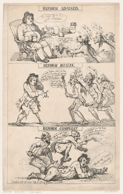 Reform empfohlen, Reform begonnen, Reform abgeschlossen von Thomas Rowlandson