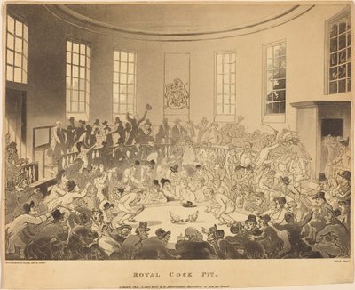 Königliche Hahnenkampfgrube von Thomas Rowlandson