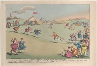 Ländliche Sportarten oder ein außergewöhnliches Cricket-Match, 10. Oktober 1811 von Thomas Rowlandson