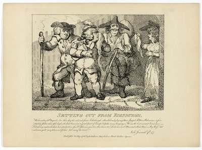 Abreise aus Edinburgh, aus Boswells Reise durch die Hebriden von Thomas Rowlandson