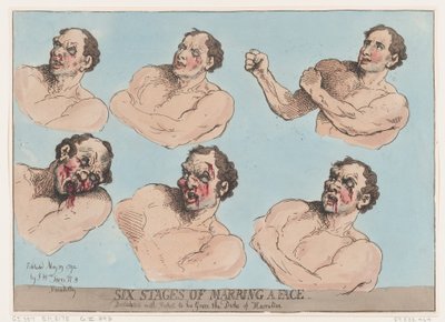 Sechs Stufen, ein Gesicht zu verunstalten, 29. Mai 1792 von Thomas Rowlandson