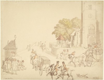 Südseite der Putney-Brücke von Thomas Rowlandson