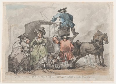 Mitgefühl, oder Eine Familie auf einer Reise, die den Staub legt, 12. Juli 1784 von Thomas Rowlandson