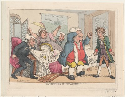 Symptome des Erstickens, 1806, veröffentlicht am 25. August 1808 von Thomas Rowlandson