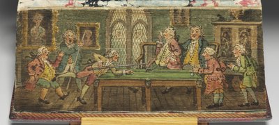 Das Buch des gemeinsamen Gebets, Detail einer Vorderschnittmalerei eines Billardspiels von Thomas Rowlandson